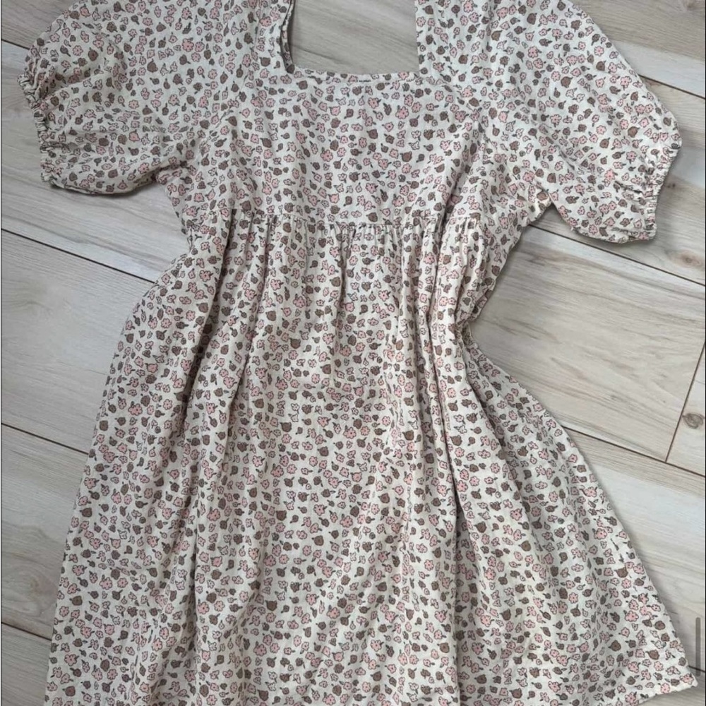 Rylee + Cru Cream and Pink Floral Dress